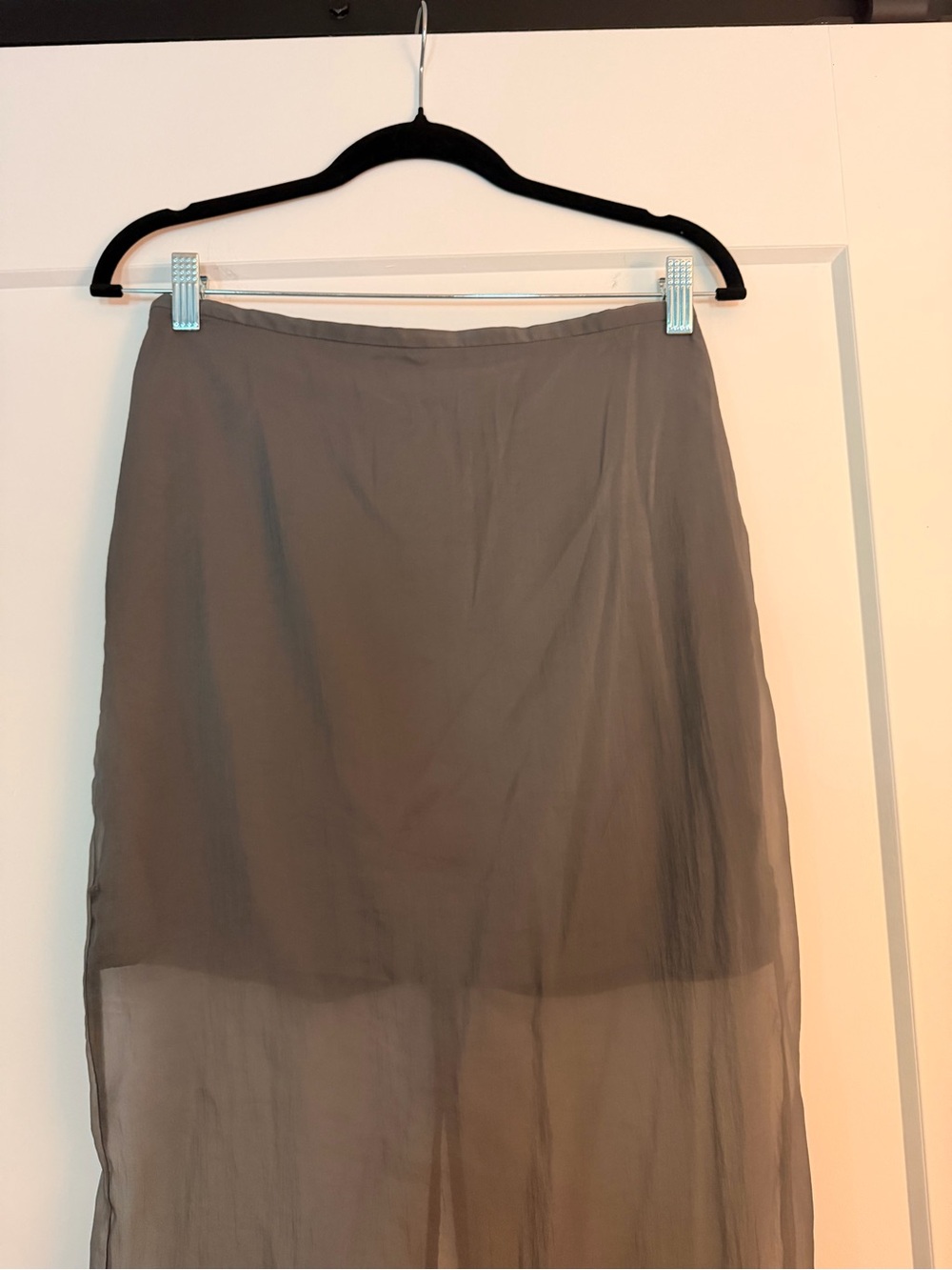 LOFT Sheer Grey Maxi Skirt
